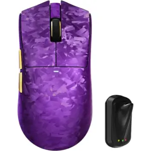 ATTACK SHARK X11 Ultra Carbon Fiber Wireless Gaming Mouse, 8K Polling Rate, 42000 DPI PAW3950MAX Sensor, Ultra-Light 63g Esports Mouse, Tri-Mode Connectivity, Purple | X11 Ultra