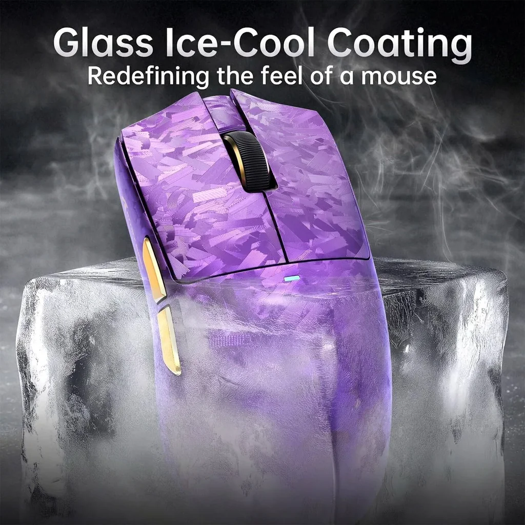 ATTACK SHARK X11 Ultra Carbon Fiber Wireless Gaming Mouse, 8K Polling Rate, 42000 DPI PAW3950MAX Sensor, Ultra-Light 63g Esports Mouse, Tri-Mode Connectivity, Purple | X11 Ultra - Image 6