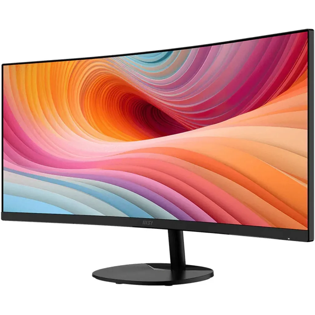 MSI PRO MP341CQ E12 Curved Business Monitor, 34 Inch UWQHD Display, VA Panel, 120Hz Refresh Rate, 1ms Response Time, 1500R Curvature, HDR Ready, VESA Mount Support, Black | 9S6-3PB2CT-074 - Image 2