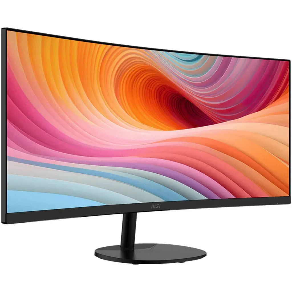 MSI PRO MP341CQ E12 Curved Business Monitor, 34 Inch UWQHD Display, VA Panel, 120Hz Refresh Rate, 1ms Response Time, 1500R Curvature, HDR Ready, VESA Mount Support, Black | 9S6-3PB2CT-074 - Image 3