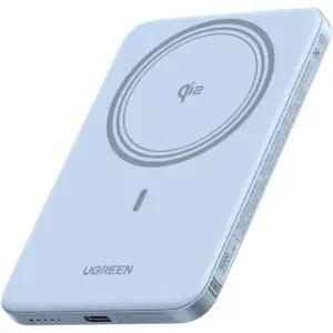 UGREEN MagFlow Air Qi2 5000mAh Magnetic Wireless Power Bank, 15W Magnetic Wireless Charger, 20W USB-C Fast Charging, Ultra Slim Portable Battery Pack for iPhone & Smartphones, Blue | 65840