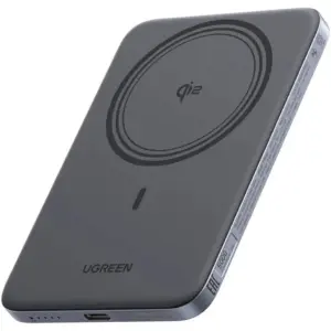 UGREEN MagFlow Air Qi2 5000mAh Magnetic Wireless Power Bank, 15W Magnetic Wireless Charger, 20W USB-C Fast Charging, Ultra Slim Portable Battery Pack for iPhone & Smartphones, Space Grey | 75984