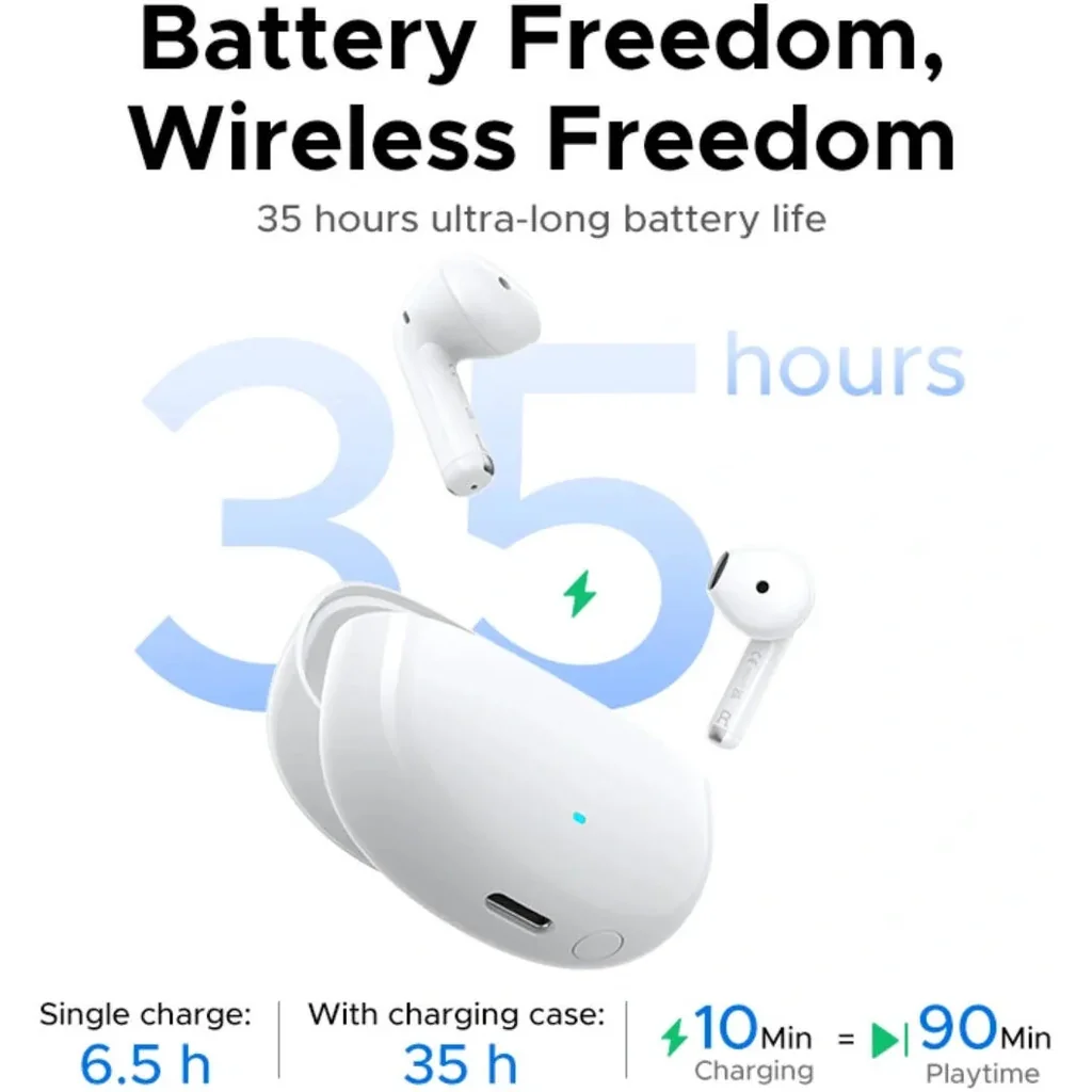 UGREEN LightBuds WS217 True Wireless Earbuds, Bluetooth 6.0, 13mm Dynamic Drivers, ENC Noise Cancellation, Spatial Audio, Low Latency Gaming Mode, Up To 35 Hours Battery Life, White | 65876 - Image 2