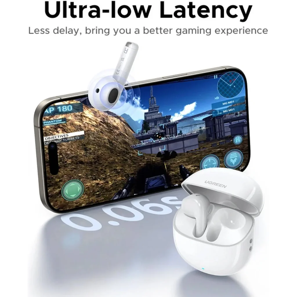 UGREEN LightBuds WS217 True Wireless Earbuds, Bluetooth 6.0, 13mm Dynamic Drivers, ENC Noise Cancellation, Spatial Audio, Low Latency Gaming Mode, Up To 35 Hours Battery Life, White | 65876 - Image 5