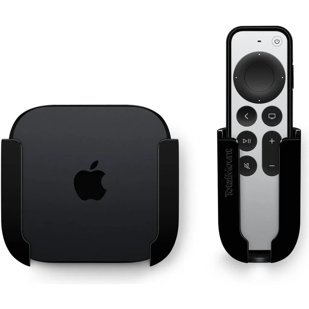 Apple TotalMount Pro Apple TV Installation System, for Wall Mounted TV, Remote Case, Remote Holder, Cable Managers, Ventilation Design, Easy Cable Organization, Black | TotalMount Pro