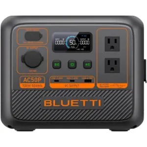BLUETTI AC50P Portable Power Station 504Wh, 700W AC Output, 1200W Power Lifting, 600W Turbo Charging, LiFePO4 Battery, 200W Solar Input, UPS, USB-C 65W, Backup Power Generator, Black | AC50P