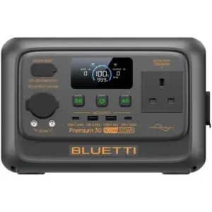 BLUETTI Premium 30 V2 Portable Power Station 320Wh, 600W Output, 1500W Power Lifting, 140W PD Fast Charging, LFP Battery, 8 Outlets, Quiet Operation, Black | PREMIUM-30V2