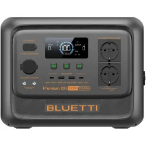 BLUETTI Premium 100 V2 Portable Power Station 1024Wh, 1800W AC Output, 3600W Surge, LiFePO4 Battery, 1000W Solar Input, 10ms UPS, 9 Ports, Fast Charging, Black | PREMIUM100 V2