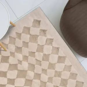 Beluxe Cosey Modern Geometrics Rug, Washable Modern Rugs Style, Polypropylene + Polyester Area Rug Floor Covering, Indoor Carpet For Living Room Dining Bedroom 200X300cm-Cream Gold