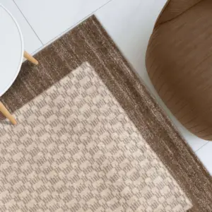 Beluxe Sidney Contemporary Rug, Washable Contemporary Rugs Style, Polypropylene + Polyester Area Rug Floor Covering, Indoor Carpet For Living Room Dining Bedroom 200X300cm-Cream