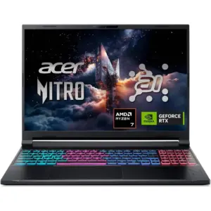 Acer Nitro V 16S AI Laptop, 16" WQXGA IPS 180Hz Display, AMD Ryzen AI 7 260 Processor, 16GB RAM, 512GB SSD, GeForce RTX 5070 8GB GPU, English Keyboard, Windows 11 Home, Black | NH.U10AA.003