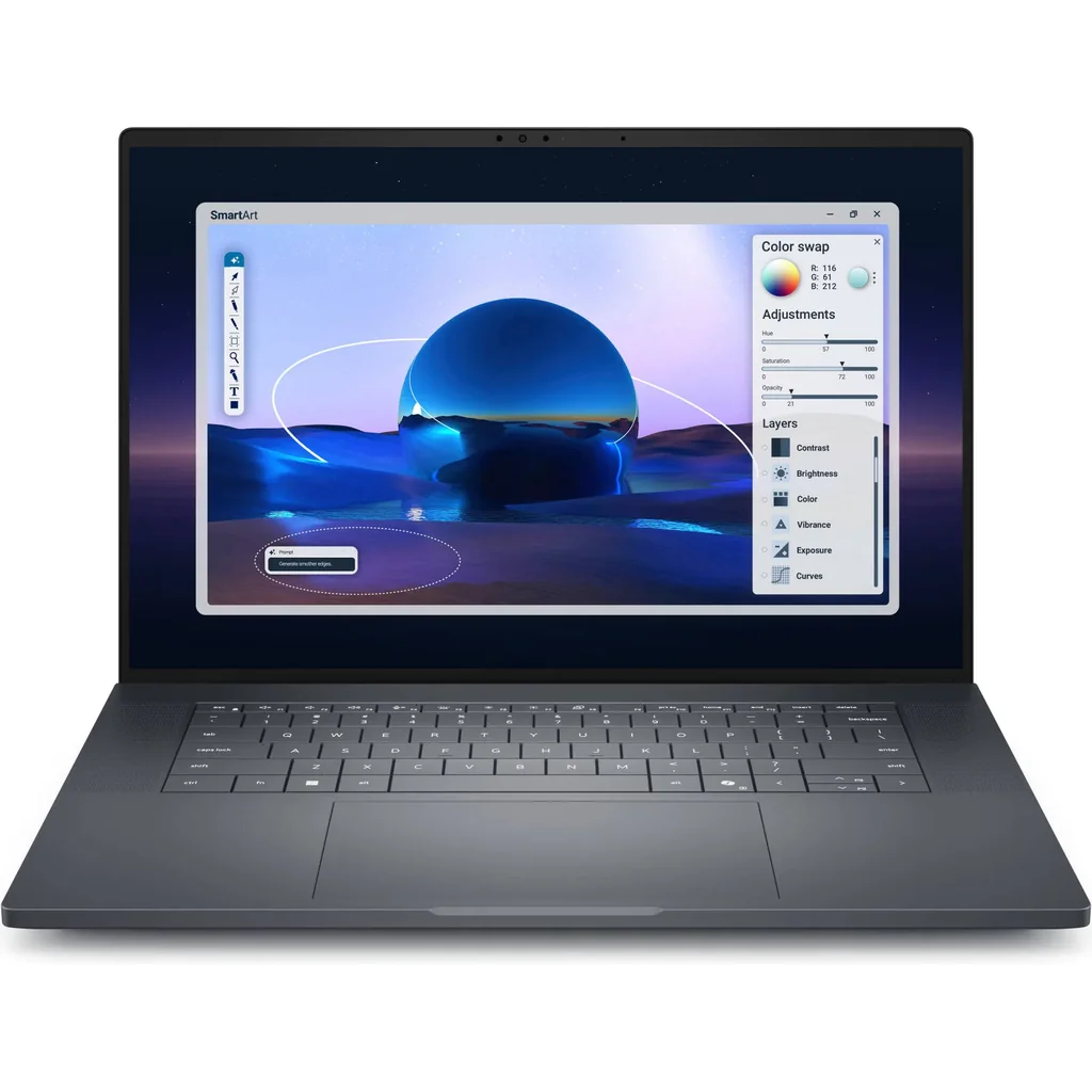 Dell Pro Max 16 Premium Laptop, 16" UHD+ Touch 120Hz Display, Intel Core Ultra 7 265H vPro, 32GB RAM, 512GB SSD, RTX Pro 1000 Blackwell 8GB GPU, English Keyboard, Windows 11 Pro, Black | MA16250