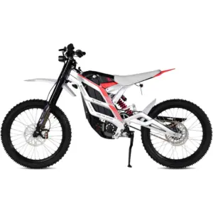 79BIKE Falcon Pro Electric Dirt Bike, 10kW Peak Motor, 72V 35Ah LG Battery, Up To 75 Mile Range, 56 MPH Top Speed, Fastace 2.0 Suspension, NFC Dashboard, Silver/Red | 79B-FP-SR