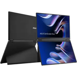 ASUS ZenScreen Duo MB14FCD Monitor, 14" IPS Display, FHD Resolution, 60Hz Refresh Rate, 5ms (GtG) Response Time, 16.7M Color Display, Black | 90LM0CZ1-B01N71