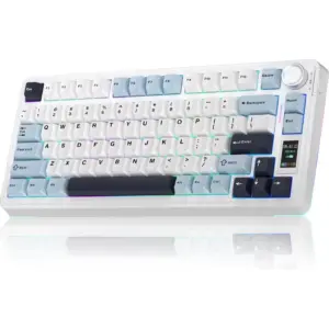 AULA S75 PRO Mechanical Keyboard, 75% Layout, Tri-Mode Bluetooth 2.4G Wired, Gasket Mount, Hot-Swappable, RGB Backlight, Glacier Blue | S75-Pro