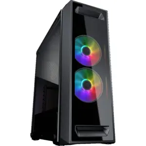 Cougar Gaming MX350 RGB Cougar Enhanced Visibility Mid-Tower Case with A Transparent Front Panel and A Massive Tempered Glass Side Window and Vortex LED Fans | MX350 RGB