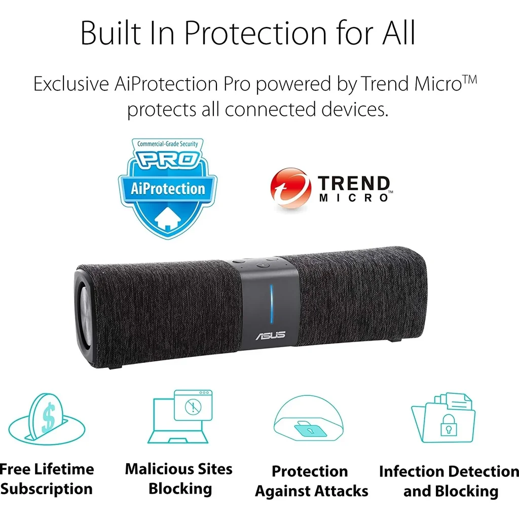 ASUS Lyra Voice AC2200 Mesh WiFi System with Tri-Band, Aiprotection Security, Parental Control, Bluetooth, 8W Stereo Speakers | 90IG04N0-MM3G20 - Image 7
