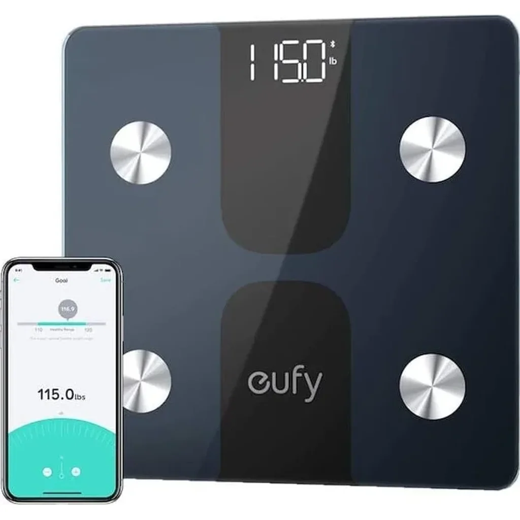 eufy Smart Scale C1 Weight Scale, Body Fat Scale, Wireless Digital Bathroom Weighing Scale, 12 Measurements, Weight/Body Fat/BMI, Fitness Body Composition Analysis Smart Scale, Black | T9146K15