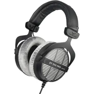 Beyerdynamic DT 990 Pro Wired Over Ear Studio Monitor Headphones, 250 Ohms, 5-35000Hz Freq, Extreme Comfort. High End Studio Quality, Gray | 718033