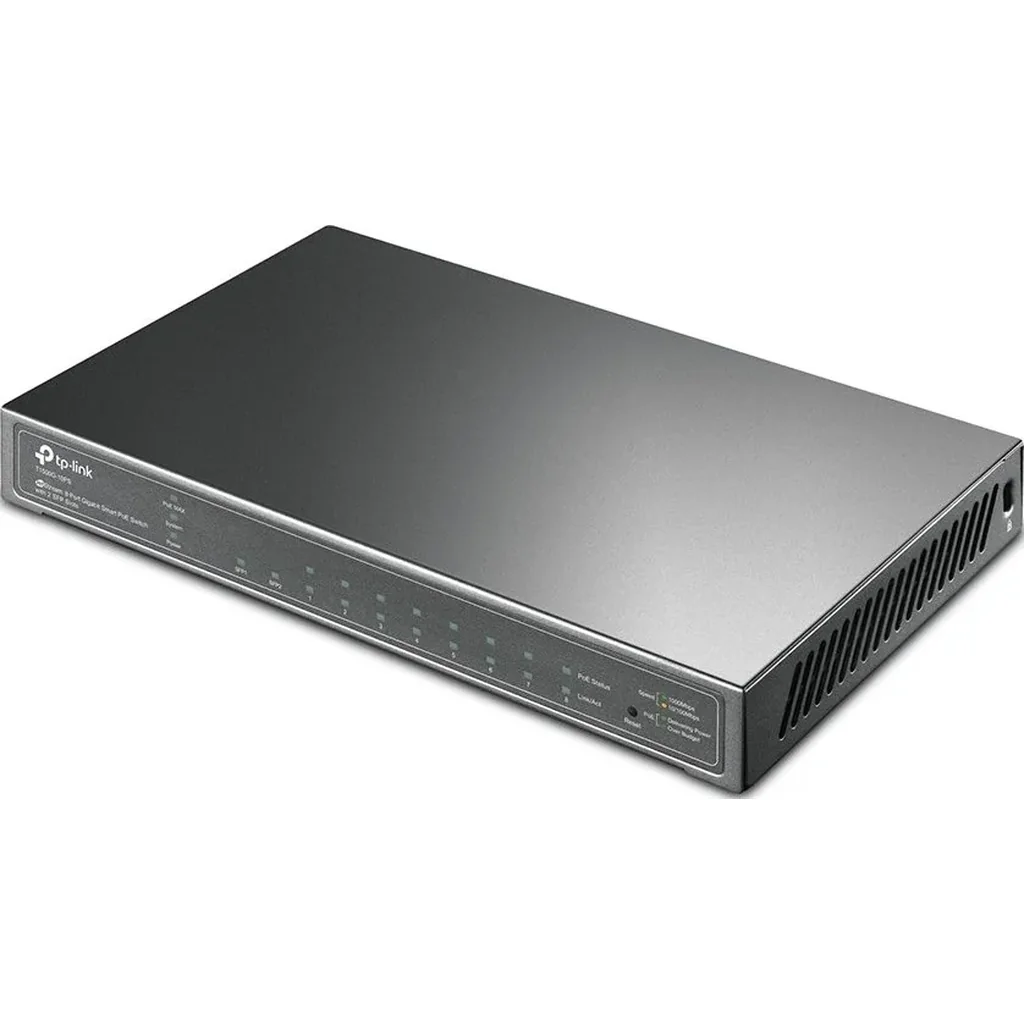 TP-Link T1500G-10PS JetStream 8-Port Gigabit PoE Switch with 2 SFP, 20 Gb/s Switching, 53W PoE Power Budget, 14.9Mpps FWD Rate, 9KB Jumbo Frame, Extensive L2 Features, Black | T1500G-10PS(TL-SG2210P) - Image 2