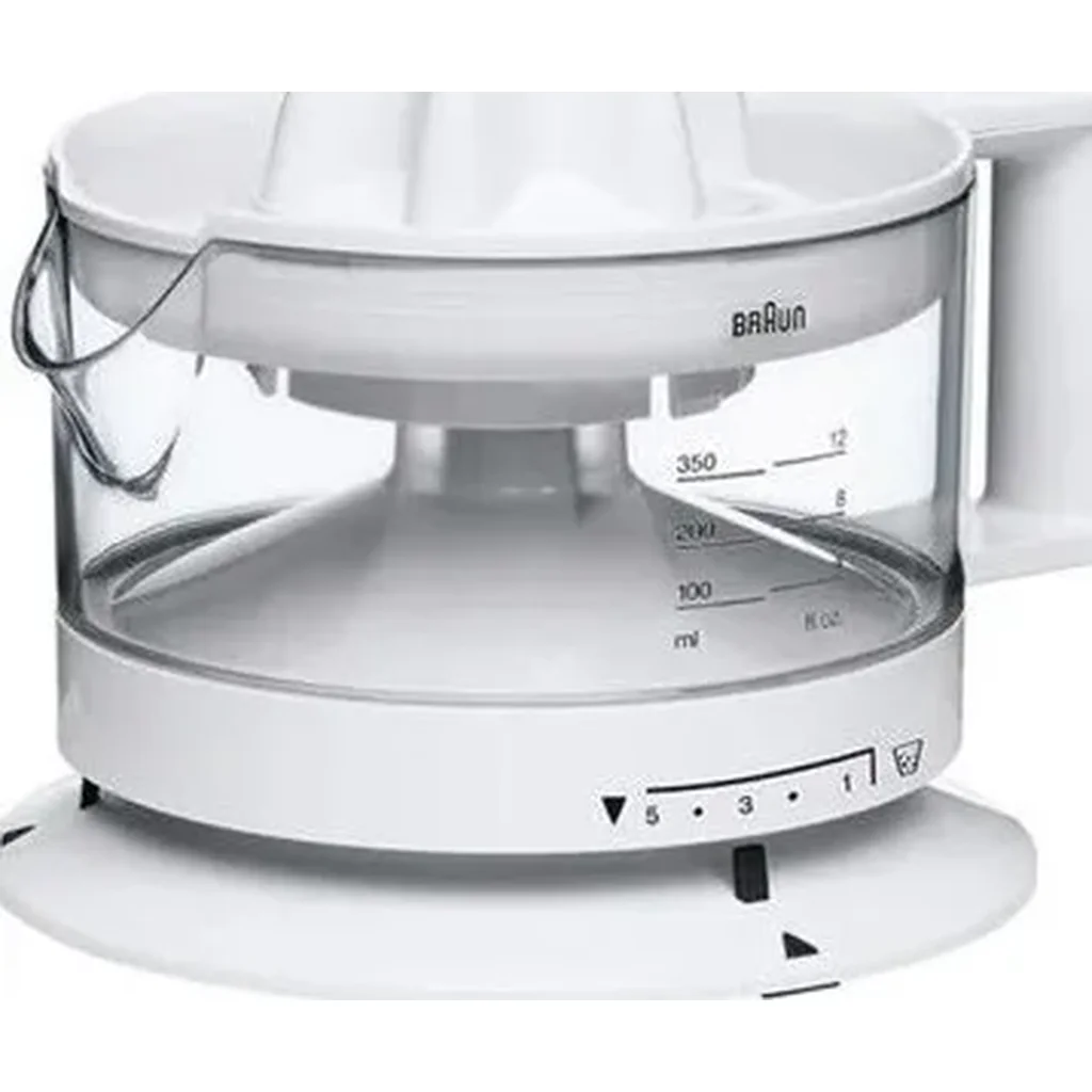 Braun Juicer, 20 Watts, 350ML, Left-And-Right Rotation, Automatic Start and Stop, Adjustable Fruit Pulp Control, Practical Scale, White | CJ3000 - Image 2