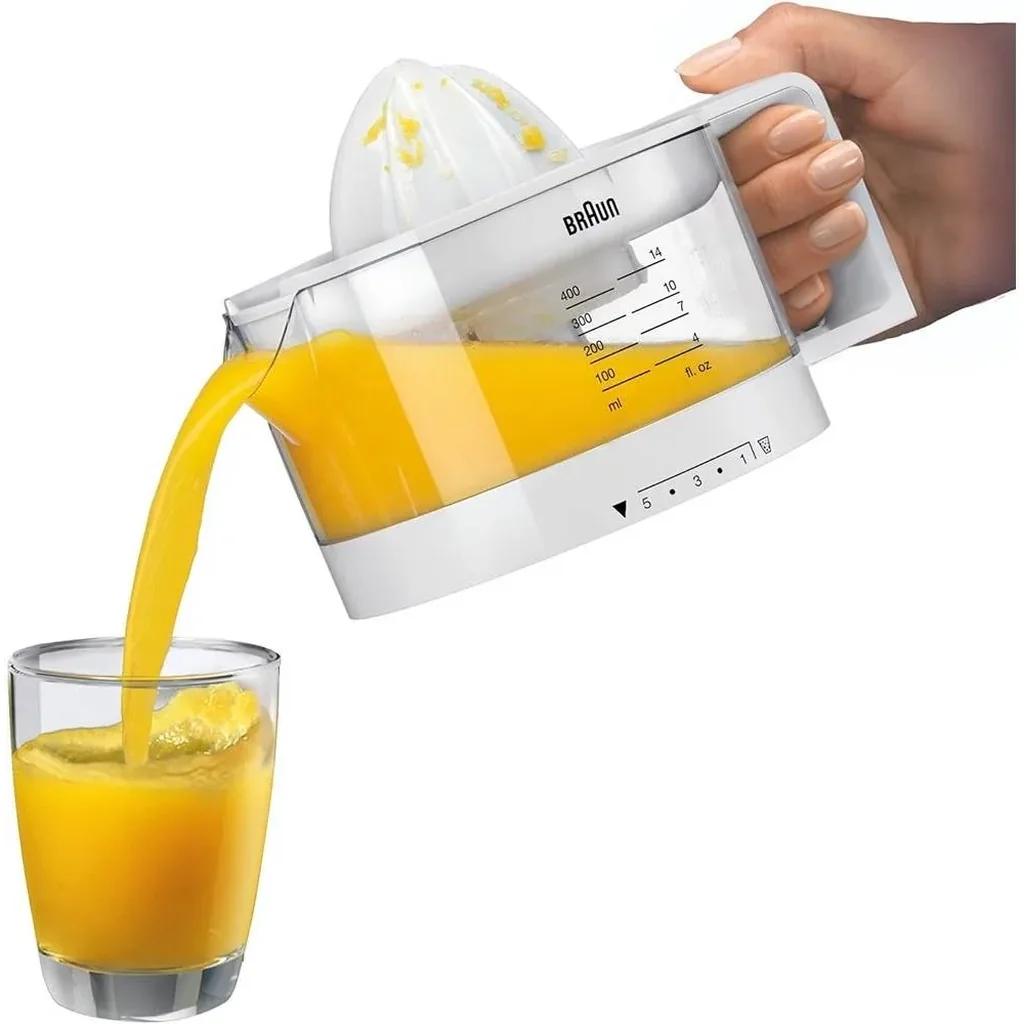 Braun Juicer, 20 Watts, 350ML, Left-And-Right Rotation, Automatic Start and Stop, Adjustable Fruit Pulp Control, Practical Scale, White | CJ3000 - Image 6