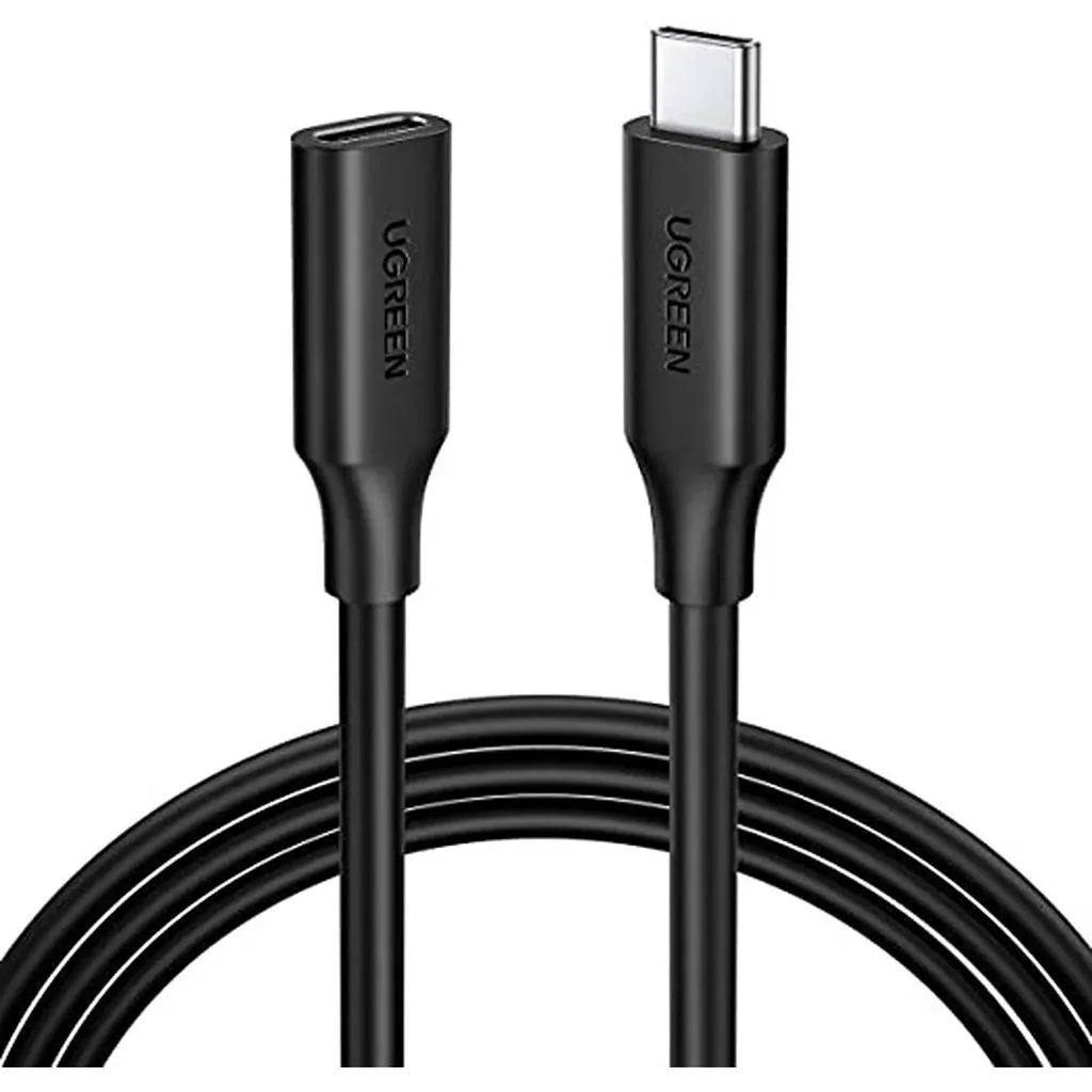 Ugreen USB-C 3.1 Gen2 5A Extension Cable, Type C Male to Female Wire, Compatible For Macbook, Nintendo Switch, iPad Etc, 0.5 Meter Length, Black | 40574