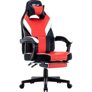 Blitzed Gaming Chair With Retractable Footrest Porto - Red/Black | PORTORED