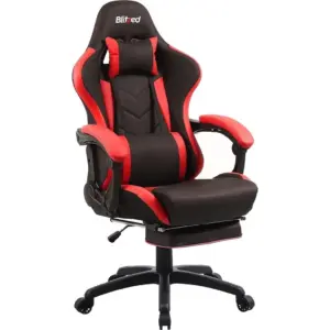 Blitzed Gaming Racing Style Chair With Retractable Footrest Nairobi - Red/Black | NAAIROBIRED