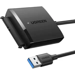 UGreen USB 3.0 to SATA Hard Drive Adapter, 5Gbps Data Transfer Rate, Support SSD/HDD Up to 12TB, Wide Compatibility, Black | 60561