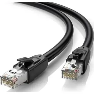 UGreen CAT 8 RJ45 Pure Copper Patch Cord, Shielded, Bandwidth Up To 25 Gbps, 26AWG Wire Size, Durable and Flexible, 2 Meter Length, Black | 70329