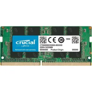 Crucial Single DDR4 32GB DDR4 Laptop Memory, 3200 MHz Clock Speed, CL22 CAS Latency, 1.2V Memory Voltage, 260-Pin, Non-ECC, Unbuffered | CT32G4SFD832A