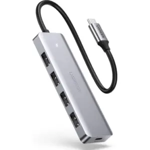 UGREEN 4-Ports USB C Hub, 5Gbps Data Transfer Rate, 4x USB 3.0 Ports & 1x Type-C Interface, 15cm Cable Length, Wide Compatibility | 70336