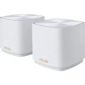 ASUS ZenWifi XD4 AX1800 Mini WiFi Router, Tri-band, WiFi 6, 2.4/5 GHz, 2x Gigabit LAN, White, Pack of 2 | 90IG05N0-MO3R40