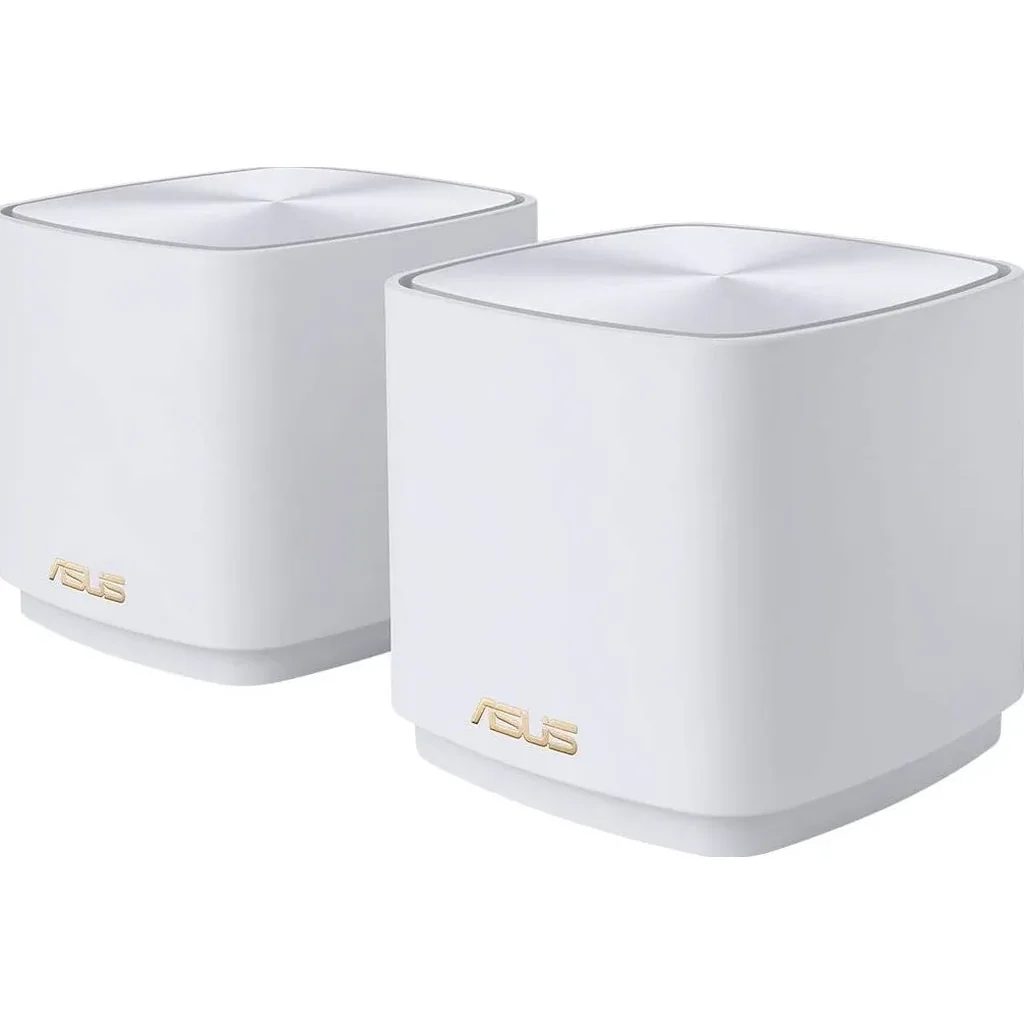 ASUS ZenWifi XD4 AX1800 Mini WiFi Router, Tri-band, WiFi 6, 2.4/5 GHz, 2x Gigabit LAN, White, Pack of 2 | 90IG05N0-MO3R40