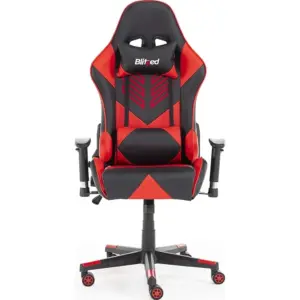 Blitzed Budget Adonis Faux Leather Racing Syle Gaming Chair without Head Pillow and Lumbar Cushion without Footrest - Red