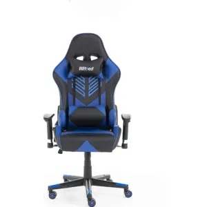 Blitzed Budget Adonis Faux Leather Racing Syle Gaming Chair Without Head Pillow And Lumbar Cushion Without Footrest - Blue