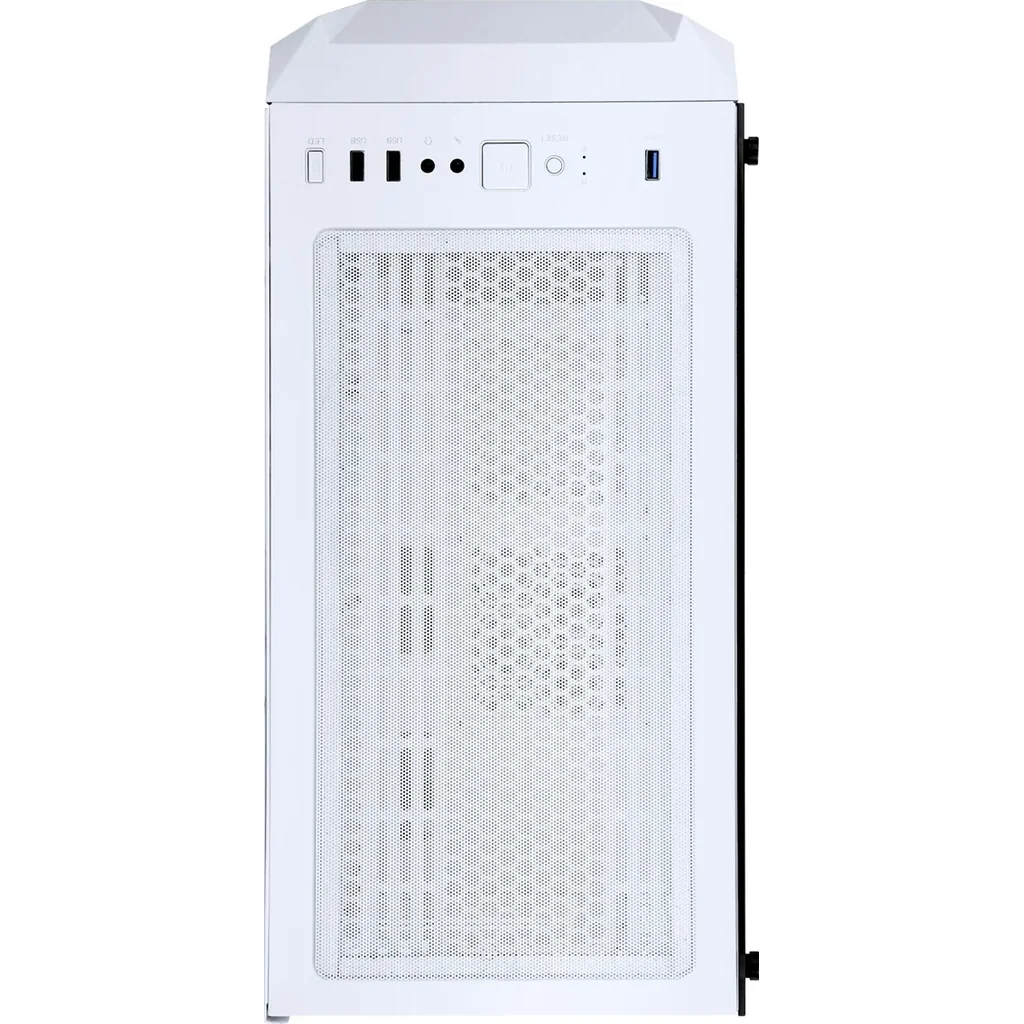 Abkon Core H301G Sync, Mesh Design+ Glass Front Panel - Black Tempered Glass left panel - USB3.0*1 + USB1.1*2, HD Audio White - RGB | H301G - Image 5
