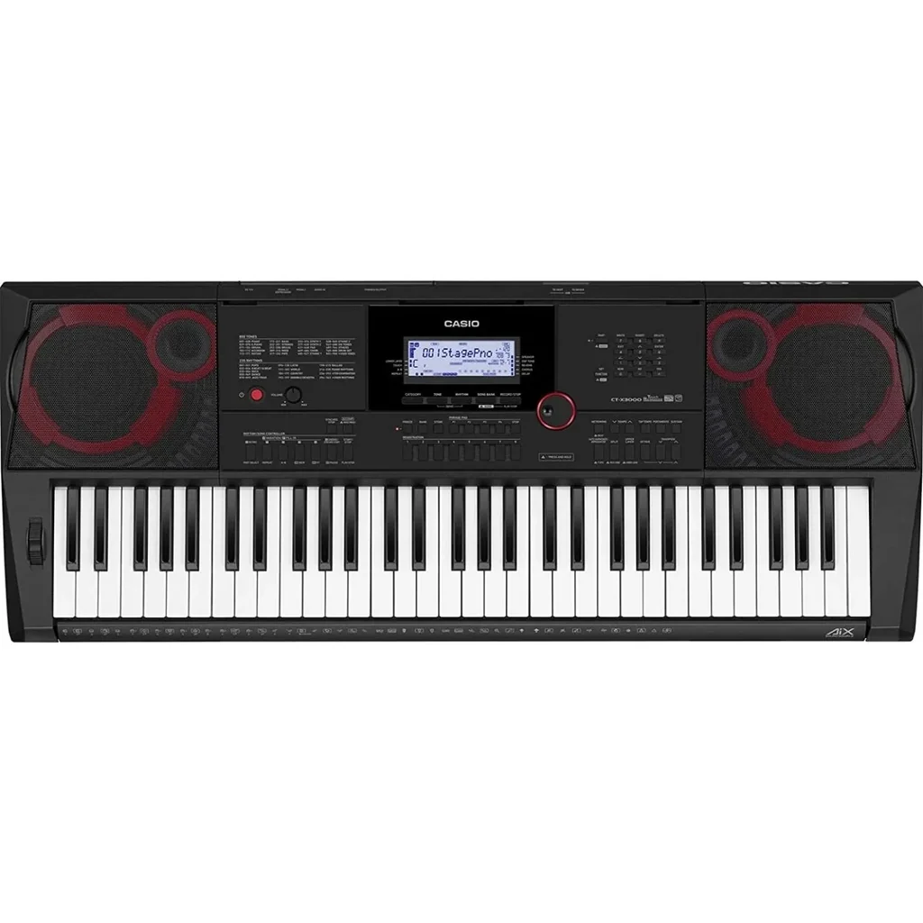 Casio CT X3000 61 Key Portable Arranger Keyboard AiX Sound Engine, 800 Tones, 17 Track MIDI Recorder, 6W 2 Speakers, USB/Battery Powered, Black | CT-X3000