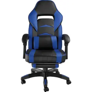 Blitzed Gaming Chair With Footrest - Blue | OC1523BLUE