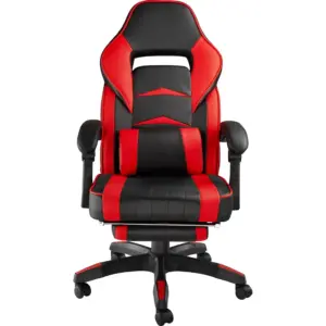 Blitzed Gaming Chair With Footrest - Red | OC1523RED
