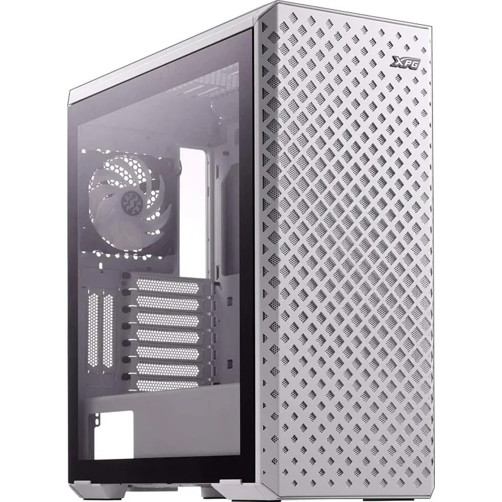 XPG Defender Pro Mid-Tower ATX MESH Front Panel RGB Effect Efficient Airflow Tempered Glass PC Case - White | DEFENDER PRO-WHCWW