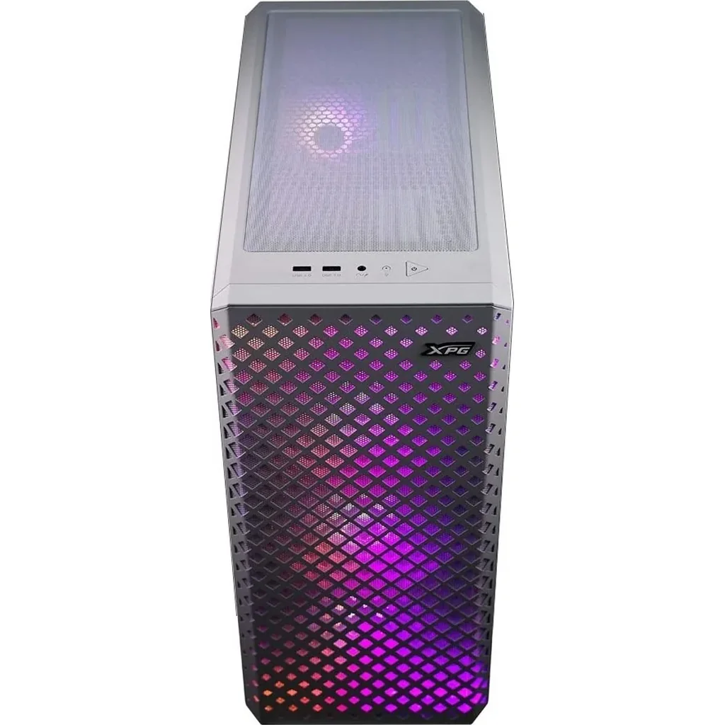 XPG Defender Pro Mid-Tower ATX MESH Front Panel RGB Effect Efficient Airflow Tempered Glass PC Case - White | DEFENDER PRO-WHCWW - Image 2