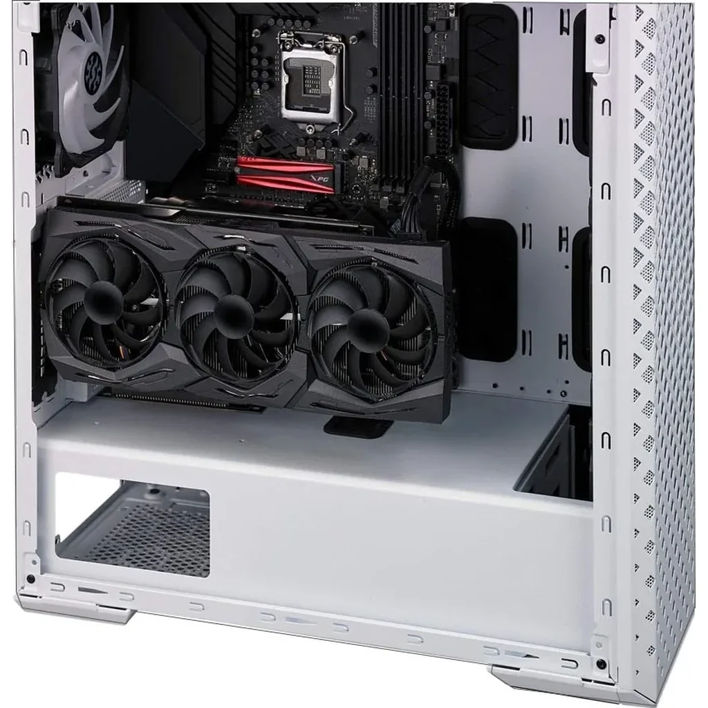 XPG Defender Pro Mid-Tower ATX MESH Front Panel RGB Effect Efficient Airflow Tempered Glass PC Case - White | DEFENDER PRO-WHCWW - Image 6