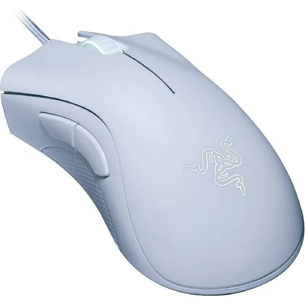 Razer DeathAdder Essential Wired Gaming Mouse with 6,400 DPI Optical Sensor, 5 Prog Buttons, Mechanical Switches, Ergonomic Form Factor, Standard Stock Feet, 10M Clicks, White | RZ01-03850200-R3M1 - Image 2