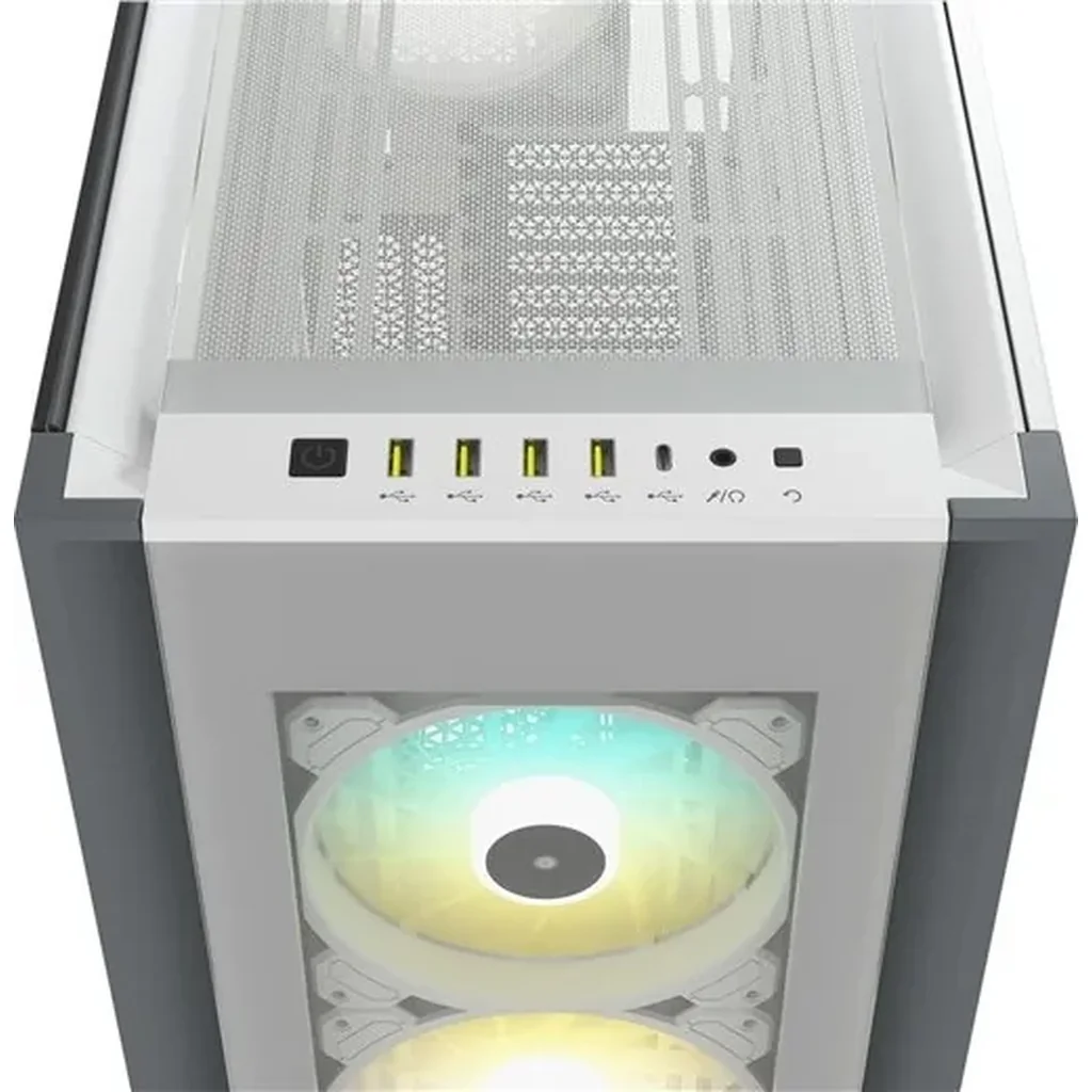 Corsair iCUE 7000X RGB Tempered Glass Full-Tower ATX PC Case, 4x SP140 RGB Pre-Installed Fan, Up to 360mm Radiator & 12x 120mm Fan Support, White | CC-9011227-WW - Image 4