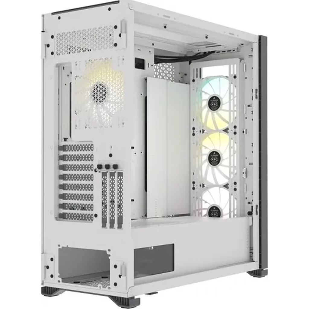Corsair iCUE 7000X RGB Tempered Glass Full-Tower ATX PC Case, 4x SP140 RGB Pre-Installed Fan, Up to 360mm Radiator & 12x 120mm Fan Support, White | CC-9011227-WW - Image 5