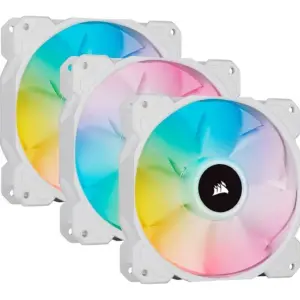 Corsair iCUE SP120 Triple Fan, RGB Elite Performance, 120mm White PWM, Kit with iCUE Lighting Node | CO-9050137-WW