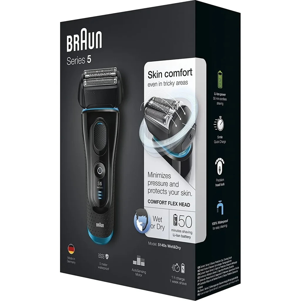 Braun Series 5 Wet And Dry Shaver - Black | 5140 - Image 3