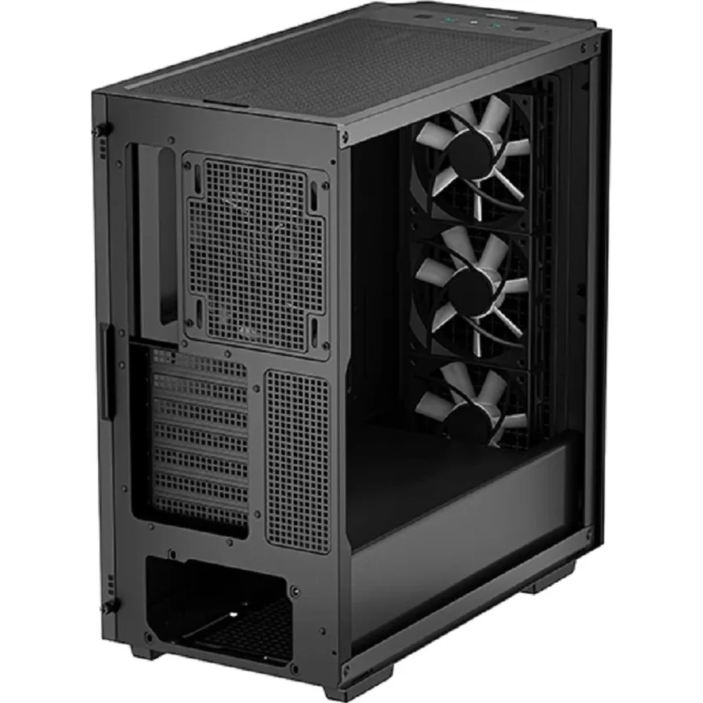DeepCool CG540 Mid Tower Tempered Glass Side & Front Window Panel Case, 175mm, Addressable RGB LED Fans, 2xUSB 3.0, ATX PS2, Black | R-CG540-BKAGE4-G-1 - Image 4